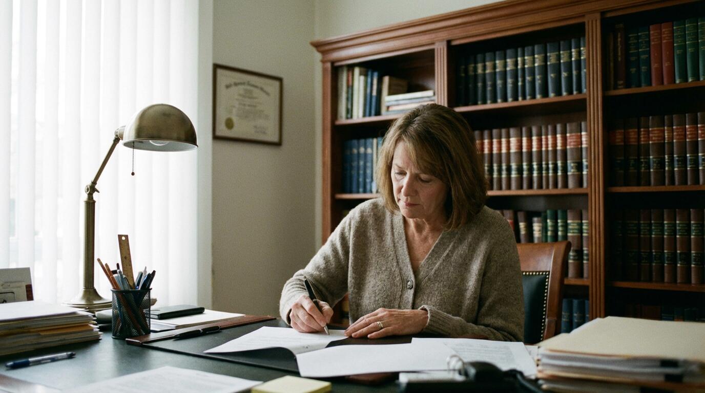 Signature de documents immobiliers dans un bureau de notaire